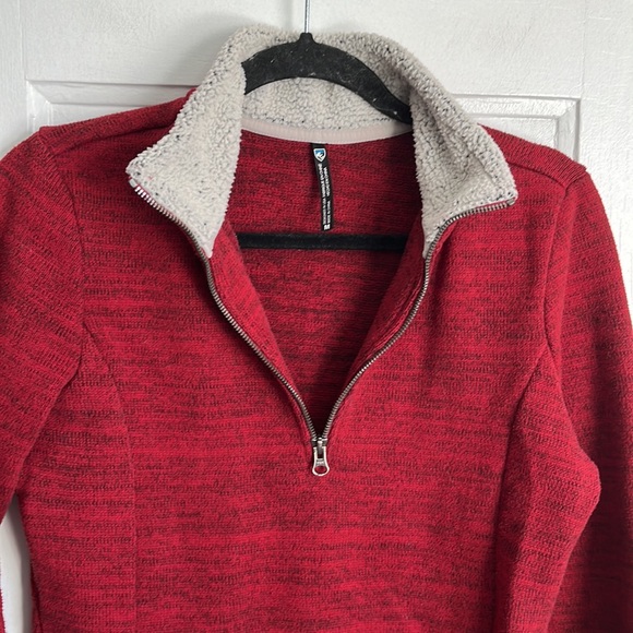 Kuhl Alska 1/4 Zip Pullover Fleece - Faux Shearling Burgundy - Picture 6 of 10